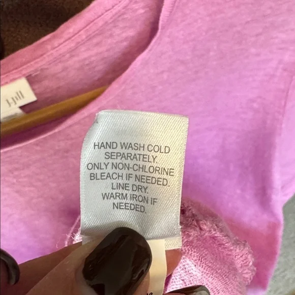J. Jill Love Linen T Shirt Top Womens XL Pink Short Sleeve 100% Linen Lagenlook - Picture 8 of 10